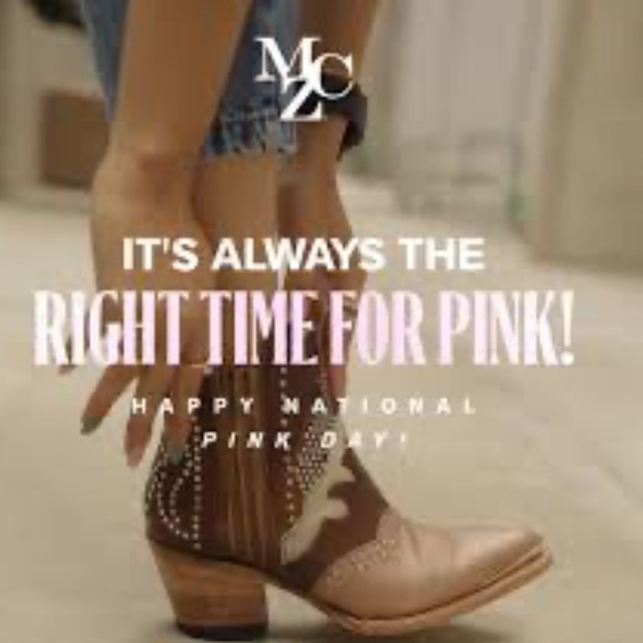 Mezcalero Chiara Rose Gold Glam Western booties - Sz. 41 New in Box - Picture 3 of 10